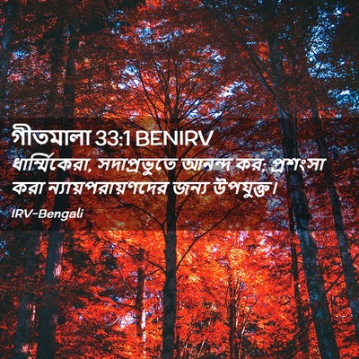 Picture 02 - গীতমালা 33:1 BENIRV - ধার্ম্মিকেরা, - Bible Verse Picture