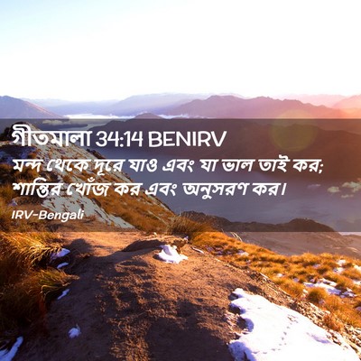 Picture 02 - গীতমালা 34:14 BENIRV - মন্দ থেকে দূরে যাও - Bible Verse Picture