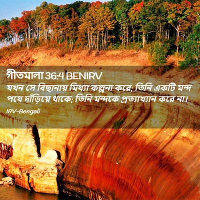 Picture 02 - গীতমালা 36:4 BENIRV - যখন সে বিছানায় - Bible Verse Picture