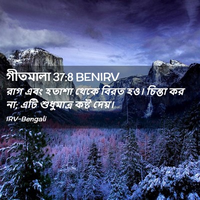 Picture 02 - গীতমালা 37:8 BENIRV - রাগ এবং হতাশা থেকে - Bible Verse Picture