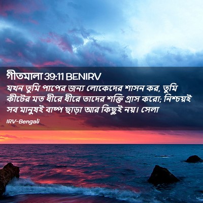 Picture 02 - গীতমালা 39:11 BENIRV - যখন তুমি পাপের - Bible Verse Picture