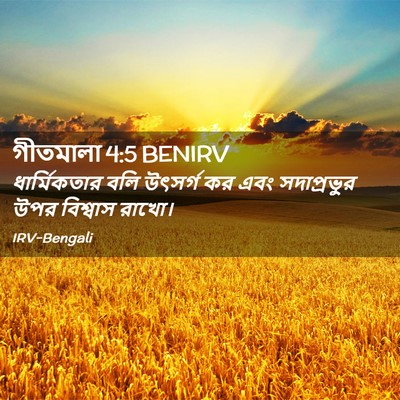 Picture 02 - গীতমালা 4:5 BENIRV - ধার্মিকতার বলি - Bible Verse Picture