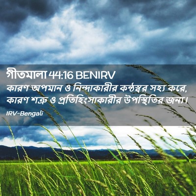Picture 02 - গীতমালা 44:16 BENIRV - কারণ অপমান ও - Bible Verse Picture
