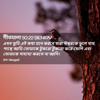 Picture 02 - গীতমালা 50:22 BENIRV - এখন তুমি এই কথা মনে - Bible Verse Picture
