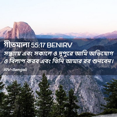 Picture 02 - গীতমালা 55:17 BENIRV - সন্ধ্যায় এবং - Bible Verse Picture