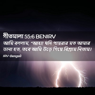 Picture 02 - গীতমালা 55:6 BENIRV - আমি বললাম, “আহা! - Bible Verse Picture