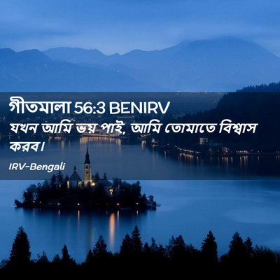 Picture 02 - গীতমালা 56:3 BENIRV - যখন আমি ভয় পাই, - Bible Verse Picture