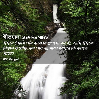 Picture 02 - গীতমালা 56:4 BENIRV - ঈশ্বরে (আমি তাঁর - Bible Verse Picture