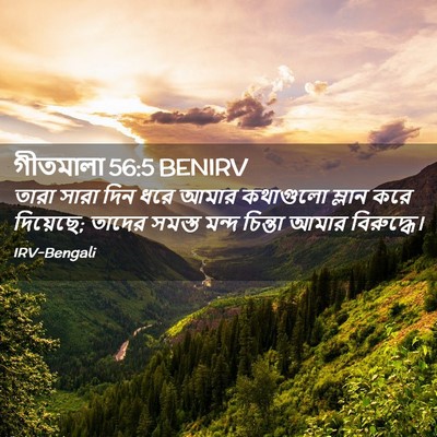 Picture 02 - গীতমালা 56:5 BENIRV - তারা সারা দিন ধরে - Bible Verse Picture