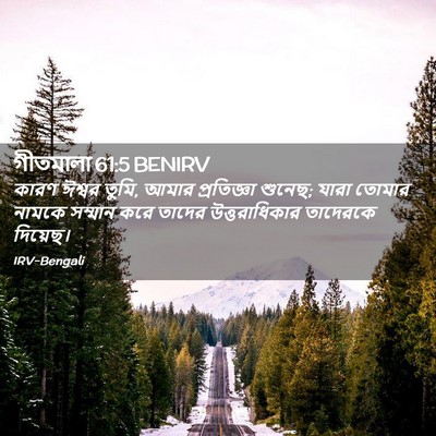 Picture 02 - গীতমালা 61:5 BENIRV - কারণ ঈশ্বর তুমি, - Bible Verse Picture