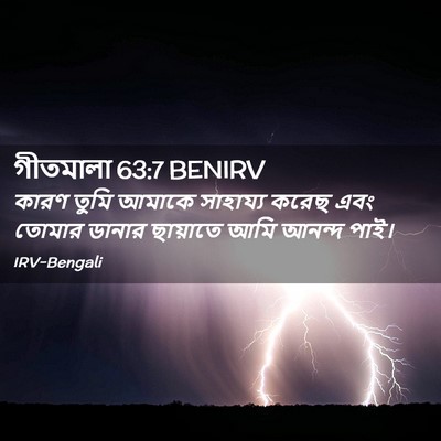 Picture 02 - গীতমালা 63:7 BENIRV - কারণ তুমি আমাকে - Bible Verse Picture