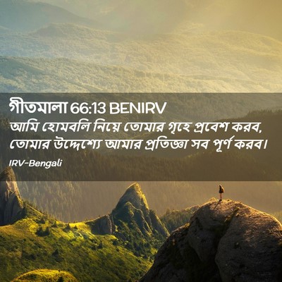 Picture 02 - গীতমালা 66:13 BENIRV - আমি হোমবলি নিয়ে - Bible Verse Picture