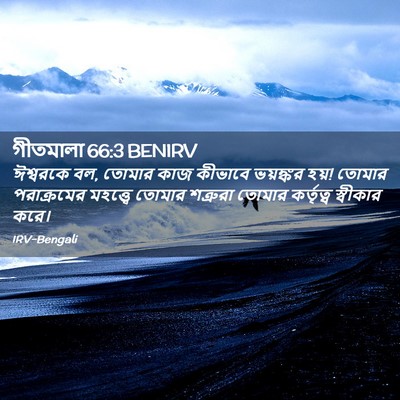 Picture 02 - গীতমালা 66:3 BENIRV - ঈশ্বরকে বল, তোমার - Bible Verse Picture