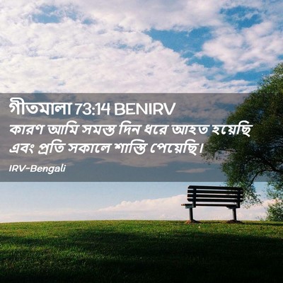 Picture 02 - গীতমালা 73:14 BENIRV - কারণ আমি সমস্ত দিন - Bible Verse Picture