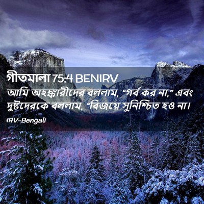 Picture 02 - গীতমালা 75:4 BENIRV - আমি অহঙ্কারীদের - Bible Verse Picture