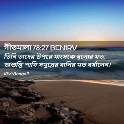 Picture 02 - গীতমালা 78:27 BENIRV - তিনি তাদের উপরে - Bible Verse Picture