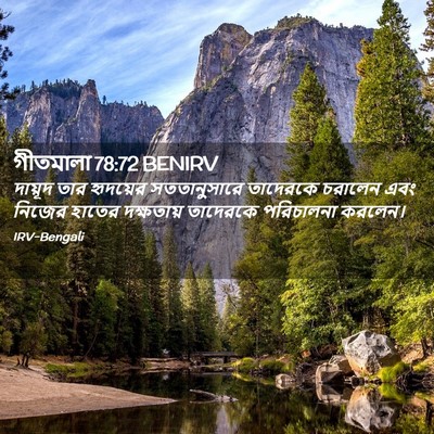 Picture 02 - গীতমালা 78:72 BENIRV - দায়ূদ তার - Bible Verse Picture