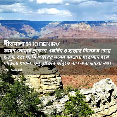Picture 02 - গীতমালা 84:10 BENIRV - কারণ তোমার - Bible Verse Picture