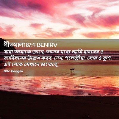 Picture 02 - গীতমালা 87:4 BENIRV - যারা আমাকে জানে, - Bible Verse Picture