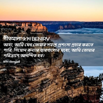 Picture 02 - গীতমালা 9:14 BENIRV - আহা, আমি যেন তোমার - Bible Verse Picture