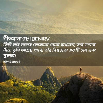 Picture 02 - গীতমালা 91:4 BENIRV - তিনি তাঁর ডানায় - Bible Verse Picture