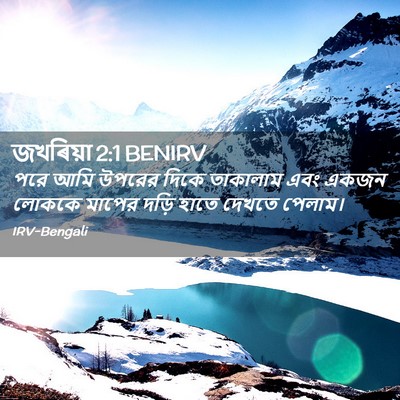 Picture 02 - জখৰিয়া 2:1 BENIRV - পরে আমি উপরের দিকে - Bible Verse Picture