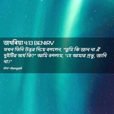 Picture 02 - জখৰিয়া 4:13 BENIRV - তখন তিনি উত্তর - Bible Verse Picture