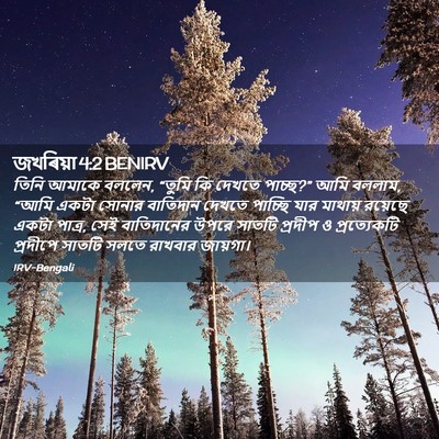 Picture 02 - জখৰিয়া 4:2 BENIRV - তিনি আমাকে বললেন, - Bible Verse Picture