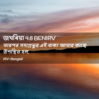 Picture 02 - জখৰিয়া 4:8 BENIRV - তারপর সদাপ্রভুর - Bible Verse Picture