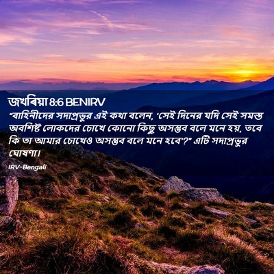 Picture 02 - জখৰিয়া 8:6 BENIRV - “বাহিনীদের - Bible Verse Picture