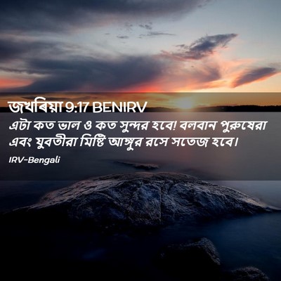 Picture 02 - জখৰিয়া 9:17 BENIRV - এটা কত ভাল ও কত - Bible Verse Picture