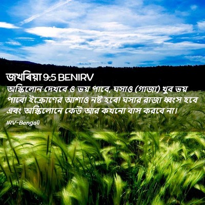 Picture 02 - জখৰিয়া 9:5 BENIRV - অস্কিলোন দেখবে ও - Bible Verse Picture