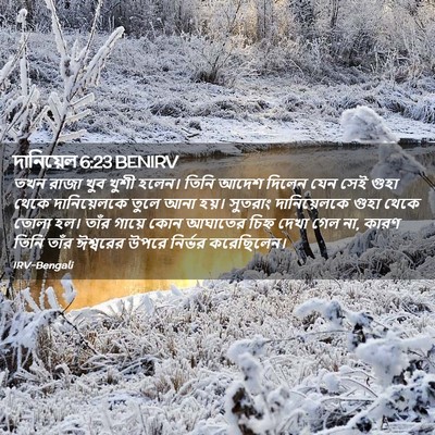 Picture 02 - দানিয়েল 6:23 BENIRV - তখন রাজা খুব খুশী - Bible Verse Picture