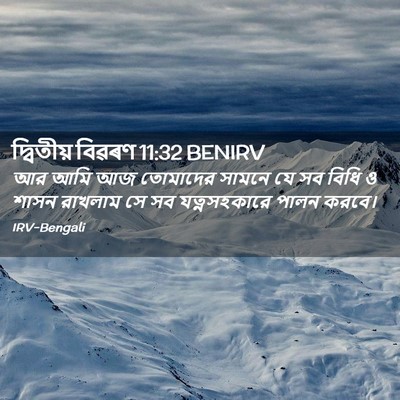 Picture 02 - দ্বিতীয় বিৱৰণ 11:32 BENIRV - আর আমি আজ তোমাদের - Bible Verse Picture