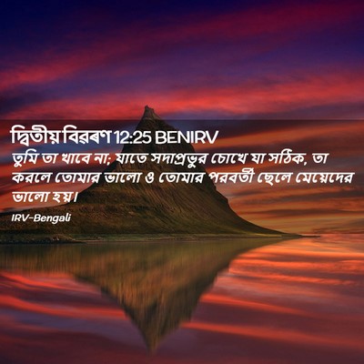 Picture 02 - দ্বিতীয় বিৱৰণ 12:25 BENIRV - তুমি তা খাবে না; - Bible Verse Picture