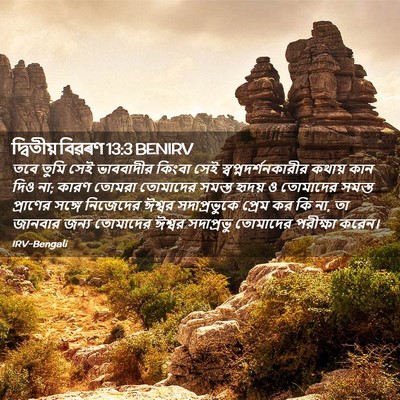 Picture 02 - দ্বিতীয় বিৱৰণ 13:3 BENIRV - তবে তুমি সেই - Bible Verse Picture
