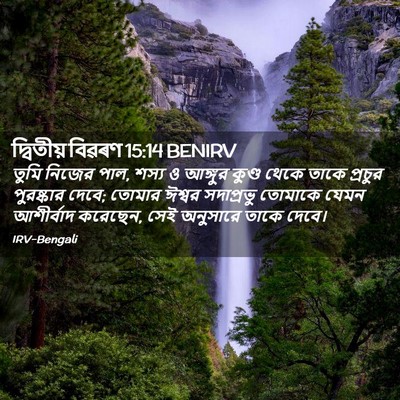 Picture 02 - দ্বিতীয় বিৱৰণ 15:14 BENIRV - তুমি নিজের পাল, - Bible Verse Picture