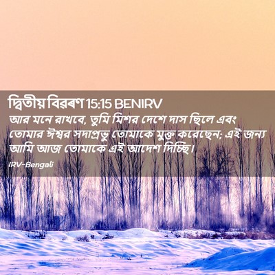 Picture 02 - দ্বিতীয় বিৱৰণ 15:15 BENIRV - আর মনে রাখবে, তুমি - Bible Verse Picture