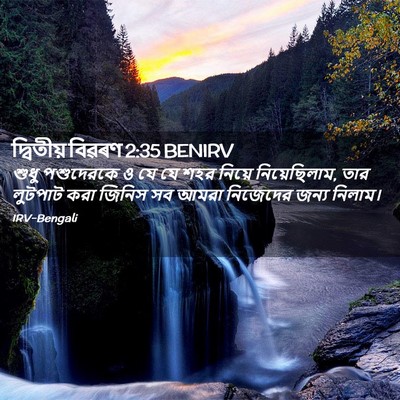 Picture 02 - দ্বিতীয় বিৱৰণ 2:35 BENIRV - শুধু পশুদেরকে ও যে - Bible Verse Picture