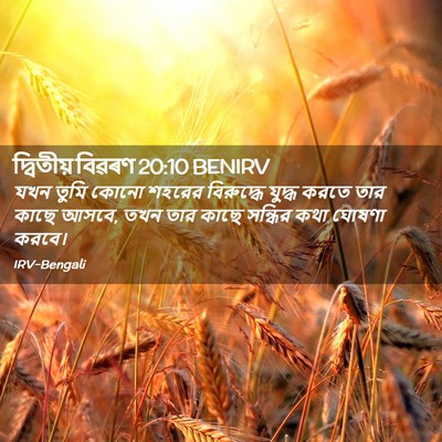Picture 02 - দ্বিতীয় বিৱৰণ 20:10 BENIRV - যখন তুমি কোনো - Bible Verse Picture