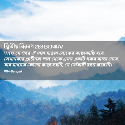 Picture 02 - দ্বিতীয় বিৱৰণ 21:3 BENIRV - তাতে যে শহর ঐ মারা - Bible Verse Picture