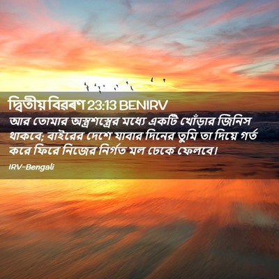 Picture 02 - দ্বিতীয় বিৱৰণ 23:13 BENIRV - আর তোমার - Bible Verse Picture
