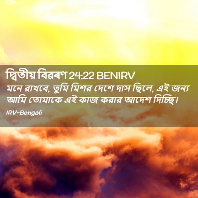 Picture 02 - দ্বিতীয় বিৱৰণ 24:22 BENIRV - মনে রাখবে, তুমি - Bible Verse Picture
