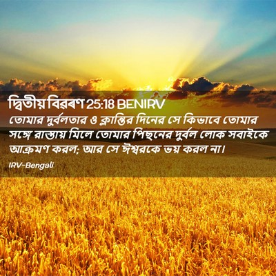 Picture 02 - দ্বিতীয় বিৱৰণ 25:18 BENIRV - তোমার দুর্বলতার ও - Bible Verse Picture