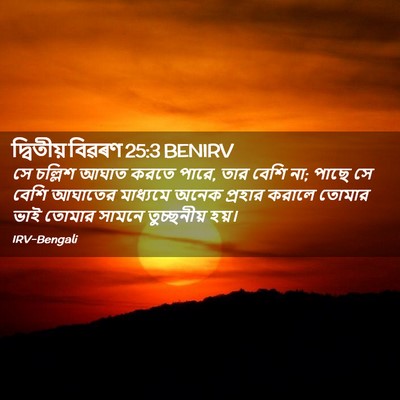 Picture 02 - দ্বিতীয় বিৱৰণ 25:3 BENIRV - সে চল্লিশ আঘাত - Bible Verse Picture