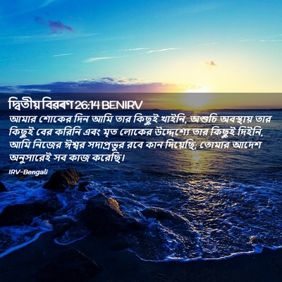 Picture 02 - দ্বিতীয় বিৱৰণ 26:14 BENIRV - আমার শোকের দিন আমি - Bible Verse Picture