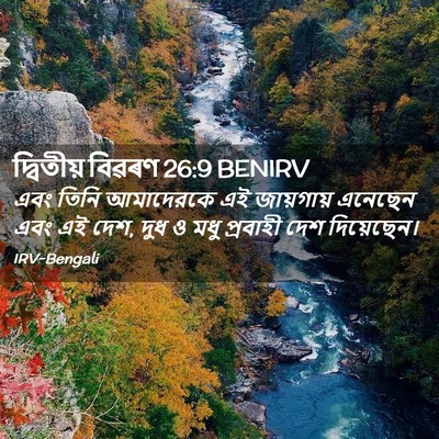 Picture 02 - দ্বিতীয় বিৱৰণ 26:9 BENIRV - এবং তিনি আমাদেরকে - Bible Verse Picture