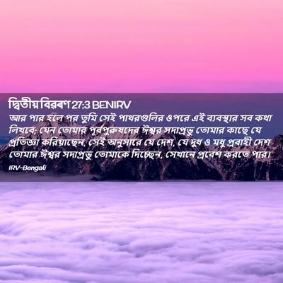 Picture 02 - দ্বিতীয় বিৱৰণ 27:3 BENIRV - আর পার হলে পর তুমি - Bible Verse Picture
