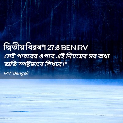 Picture 02 - দ্বিতীয় বিৱৰণ 27:8 BENIRV - সেই পাথরের ওপরে এই - Bible Verse Picture