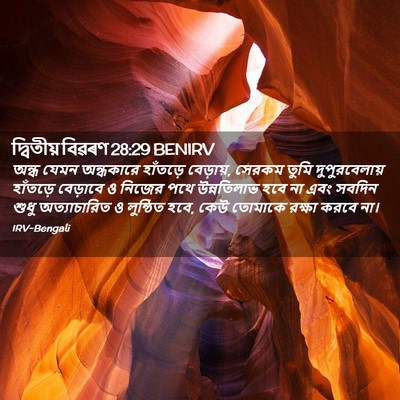 Picture 02 - দ্বিতীয় বিৱৰণ 28:29 BENIRV - অন্ধ যেমন - Bible Verse Picture
